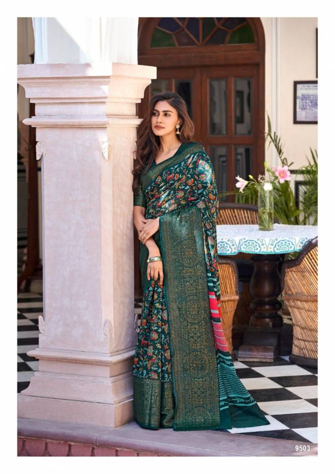 Lt Rushank Fancy Party Wear Cotton Silk Printed Designer Saree Collection